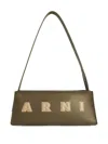 Marni Leather Shoulder Bag Museo Baguette In Green