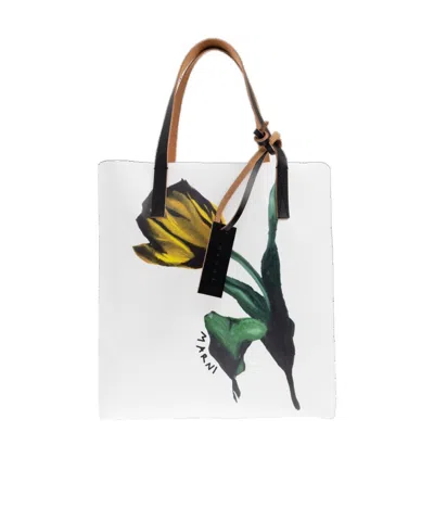 Marni Shoulder Bag With Print In White