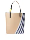 Marni Stripe-detail Buckle Tote Bag In Neutral