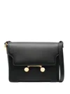 Marni Medium Rectangular Shoulder Bag With Flap In Black