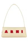 Marni Borsa A Spalla Museo Baguette In Pelle Crema In White