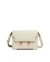 Marni Womens Shell Trunkaroo Branded-hardware Leather Shoulder Bag In White