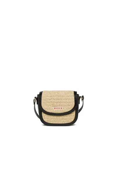 Marni Kids' Shoulder Smile Bag With Logo In Brown