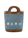 Marni Women's Raffia Tropicalia Bucket Bag In Blue