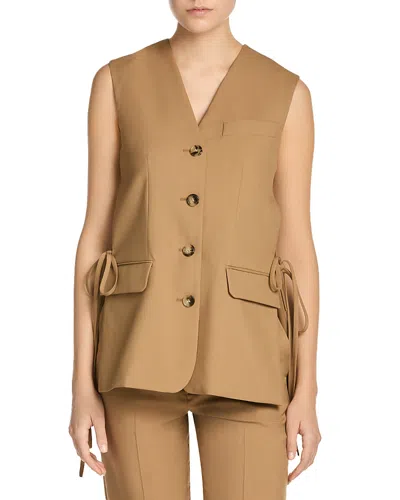 Marni Side Tie V Neck Waistcoat In Brown