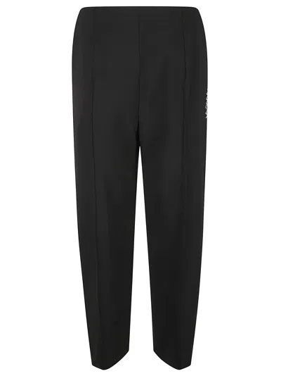 Marni Side Zip Plain Cropped Trousers In Black