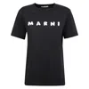 Marni Signature Logo Cotton T-shirt In Black