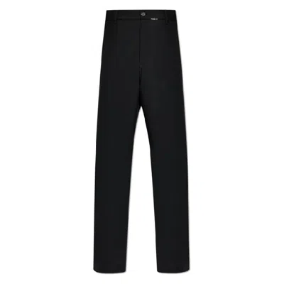Marni Signature Logo Detail Wide Leg Trouser In Black
