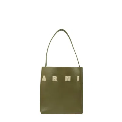 Marni Signature Top-handle Bag In Green