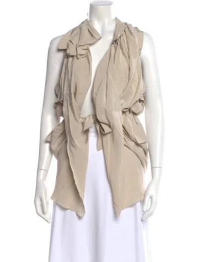 Pre-owned Marni Silk Asymmetrical Blouse In Neutral