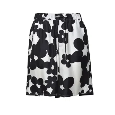 Marni Silk Bermuda Shorts With Black In White
