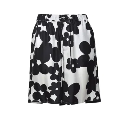 MARNI SILK BERMUDA SHORTS WITH BLACK