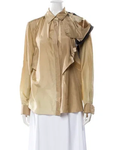 Pre-owned Marni Silk Colorblock Pattern Blouse In Neutral