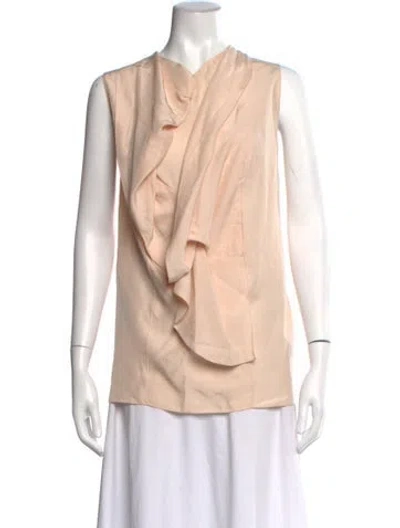 Pre-owned Marni Silk Cowl Neck Blouse In Pink