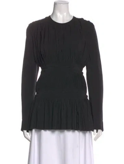 Pre-owned Marni Silk Crew Neck Blouse In Black