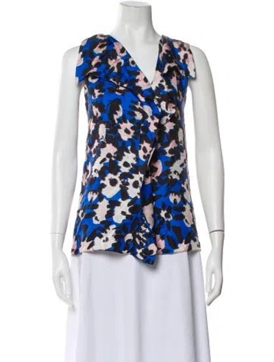 Pre-owned Marni Silk Floral Print Blouse In Multi