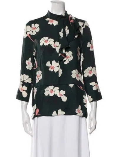 Pre-owned Marni Silk Floral Print Blouse In Multi