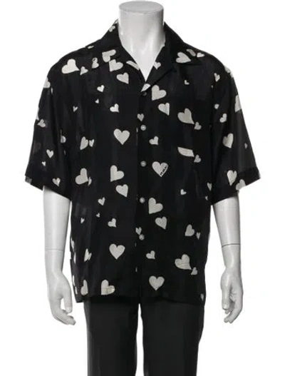 Pre-owned Marni Silk Graphic Print Shirt In Black