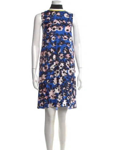 Pre-owned Marni Silk Knee-length Dress In Blue