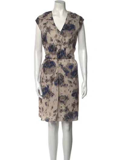 Pre-owned Marni Silk Knee-length Dress In Gray