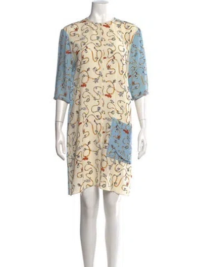 Pre-owned Marni Silk Knee-length Dress In Neutral