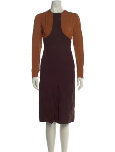 Pre-owned Marni Silk Knee-length Dress In Purple