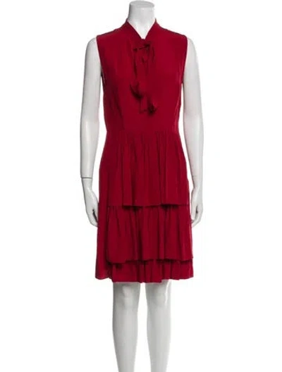 Pre-owned Marni Silk Knee-length Dress In Red