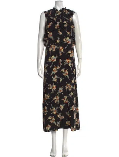 Pre-owned Marni Silk Long Dress In Black