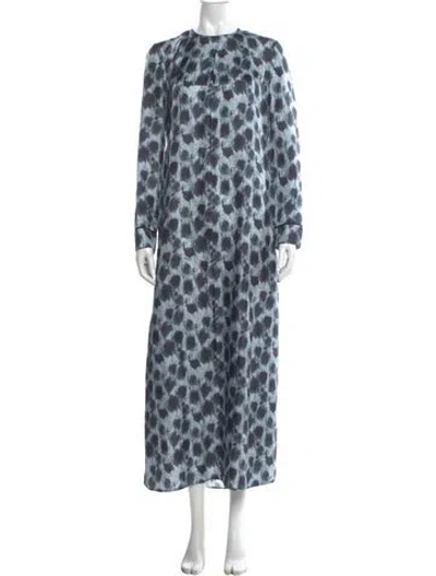 Pre-owned Marni Silk Long Dress In Blue