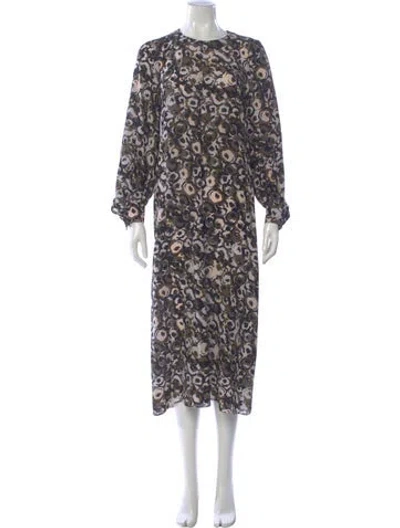 Pre-owned Marni Silk Long Dress In Green
