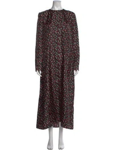 Pre-owned Marni Silk Long Dress In Red