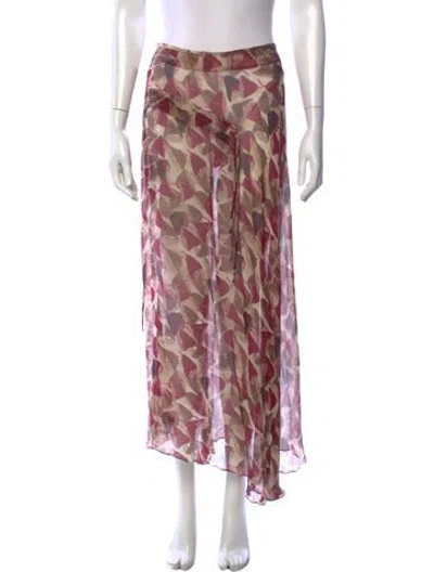 Pre-owned Marni Silk Long Skirt In Pink