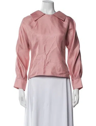 Pre-owned Marni Silk Long Sleeve Blouse In Pink
