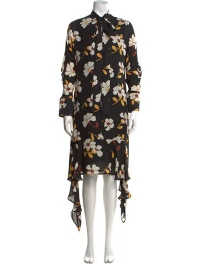 Pre-owned Marni Silk Midi Length Dress In Black