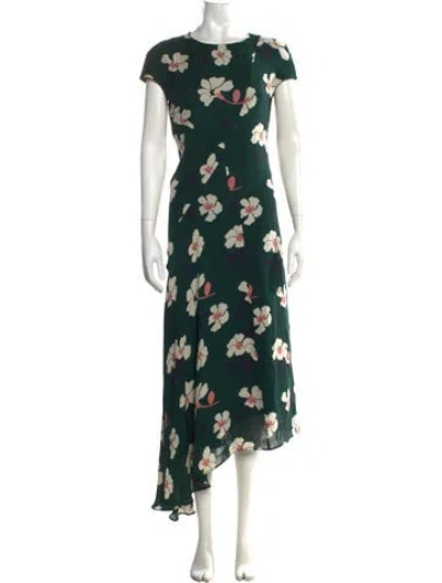 Pre-owned Marni Silk Midi Length Dress In Green