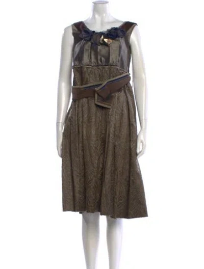 Pre-owned Marni Silk Midi Length Dress In Neutral