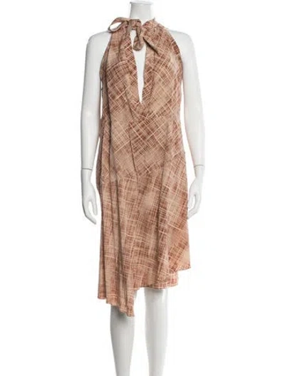 Pre-owned Marni Silk Midi Length Dress In Neutrals
