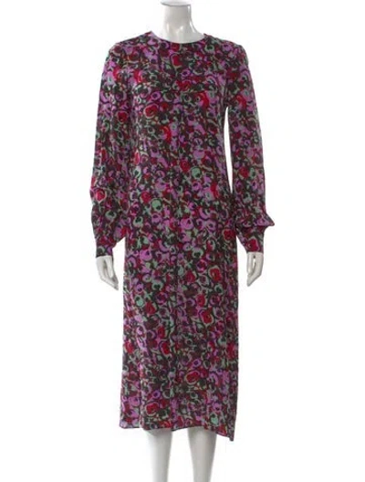Pre-owned Marni Silk Midi Length Dress In Purple