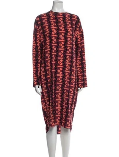 Pre-owned Marni Silk Midi Length Dress In Purple