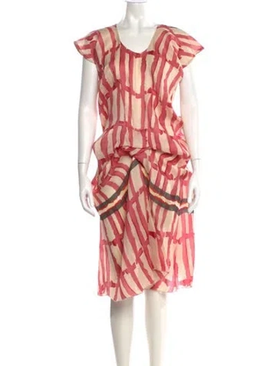 Pre-owned Marni Silk Midi Length Dress W/ Tags In Pink