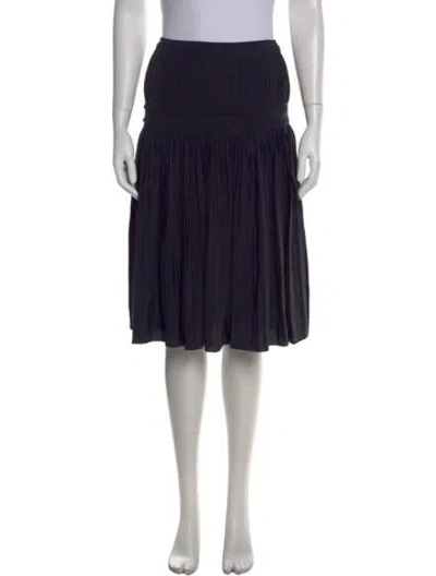 Pre-owned Marni Silk Midi Length Skirt In Blue