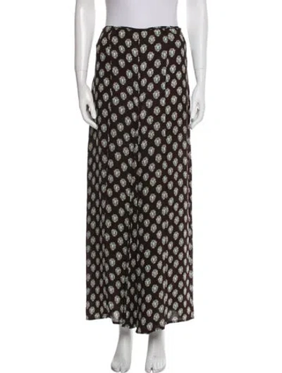 Pre-owned Marni Silk Midi Length Skirt In Brown