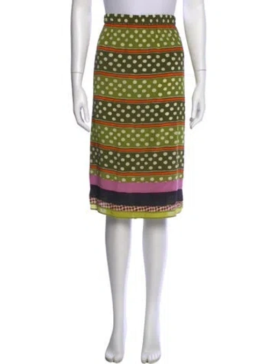 Pre-owned Marni Silk Midi Length Skirt W/ Tags In Green