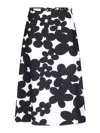 Marni Floral Pattern High Waist A-line Skirt In Black