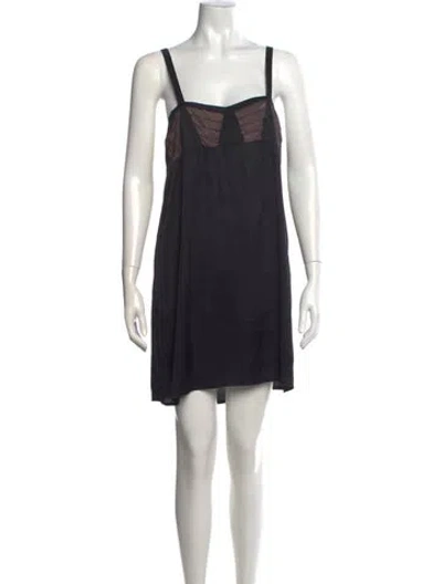 Pre-owned Marni Silk Mini Dress In Black