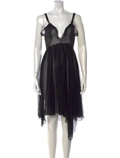 Pre-owned Marni Silk Mini Dress In Black