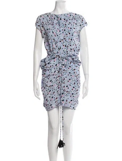 Pre-owned Marni Silk Mini Dress In Blue