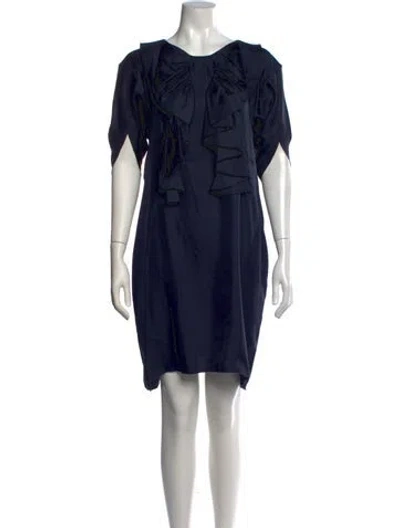 Pre-owned Marni Silk Mini Dress In Blue