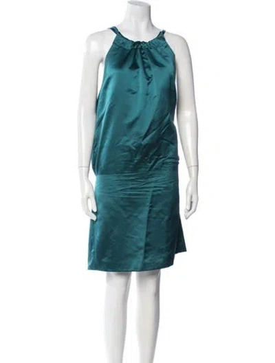 Pre-owned Marni Silk Mini Dress In Blue