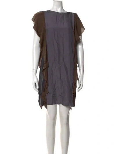 Pre-owned Marni Silk Mini Dress In Blue